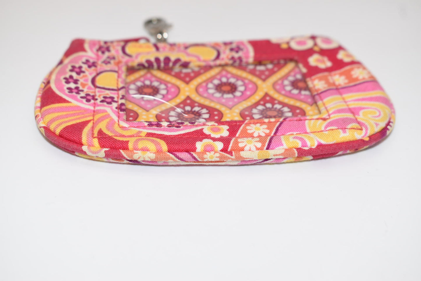 Vera Bradley Clip Zip ID Case in "Raspberry Fizz" Pattern