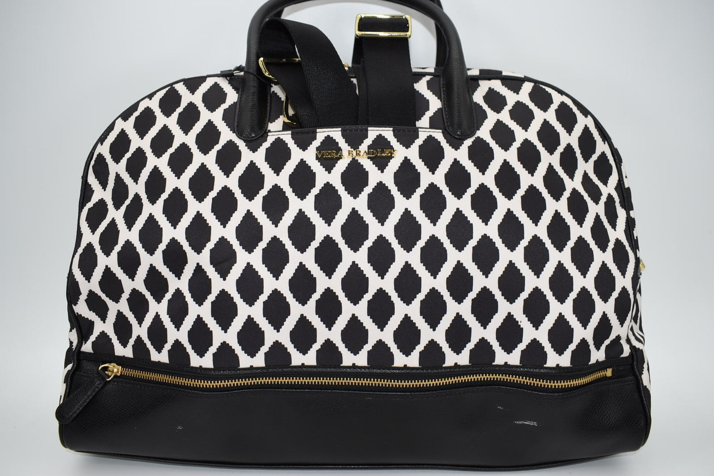Vera Bradley Leather Trimmed Weekender Bag in "Ikat Spots" Pattern