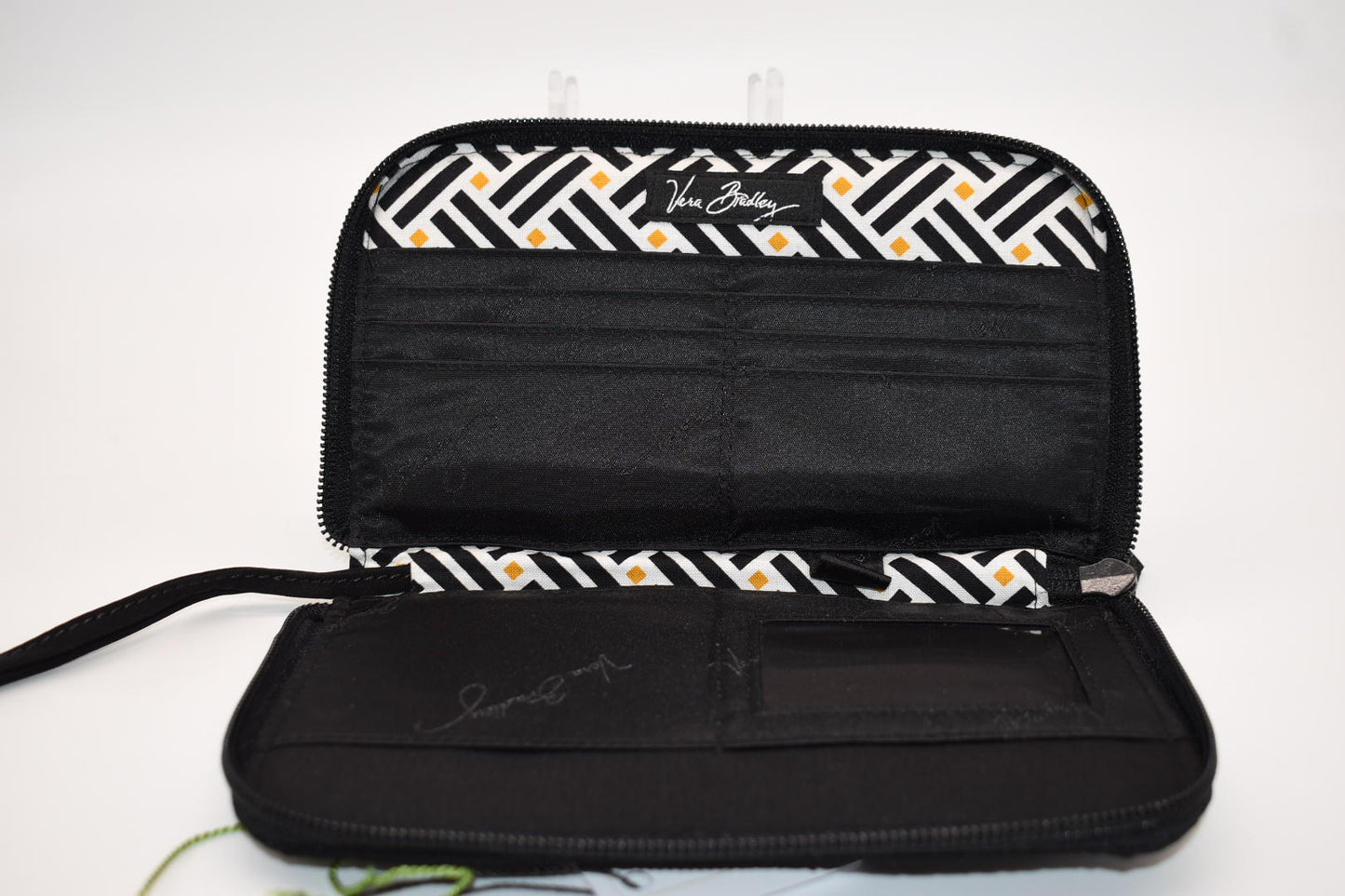 Vera Bradley Zip Around Wallet/ Demi Clutch in Microfiber Black