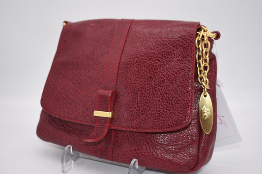 Brahmin Chain Shoulder Bag in Smooth Merlot Leather