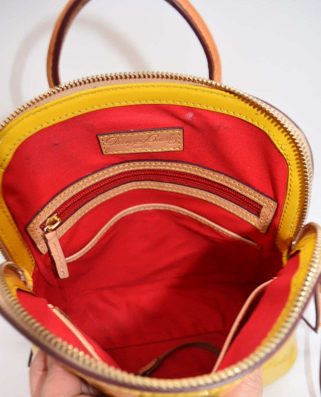 Dooney & Bourke Patent Leather Backpack in Yellow
