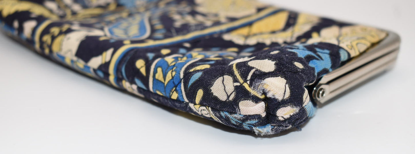 Vera Bradley Double Kisslock Wallet in "Ellie Blue" Pattern