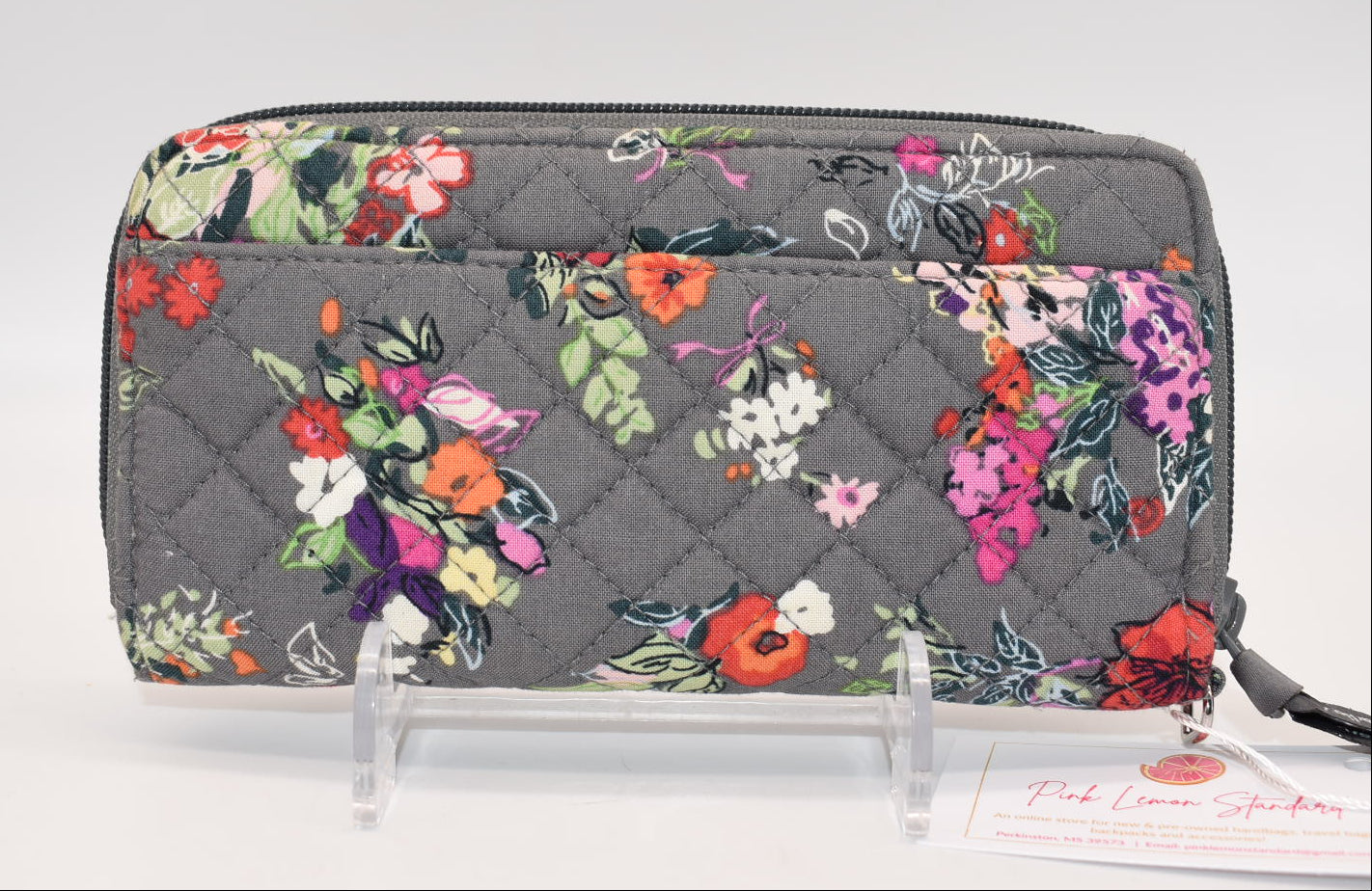 Vera Bradley RFID Accordion Wallet /Wristlet in "Hope Blooms" Pattern