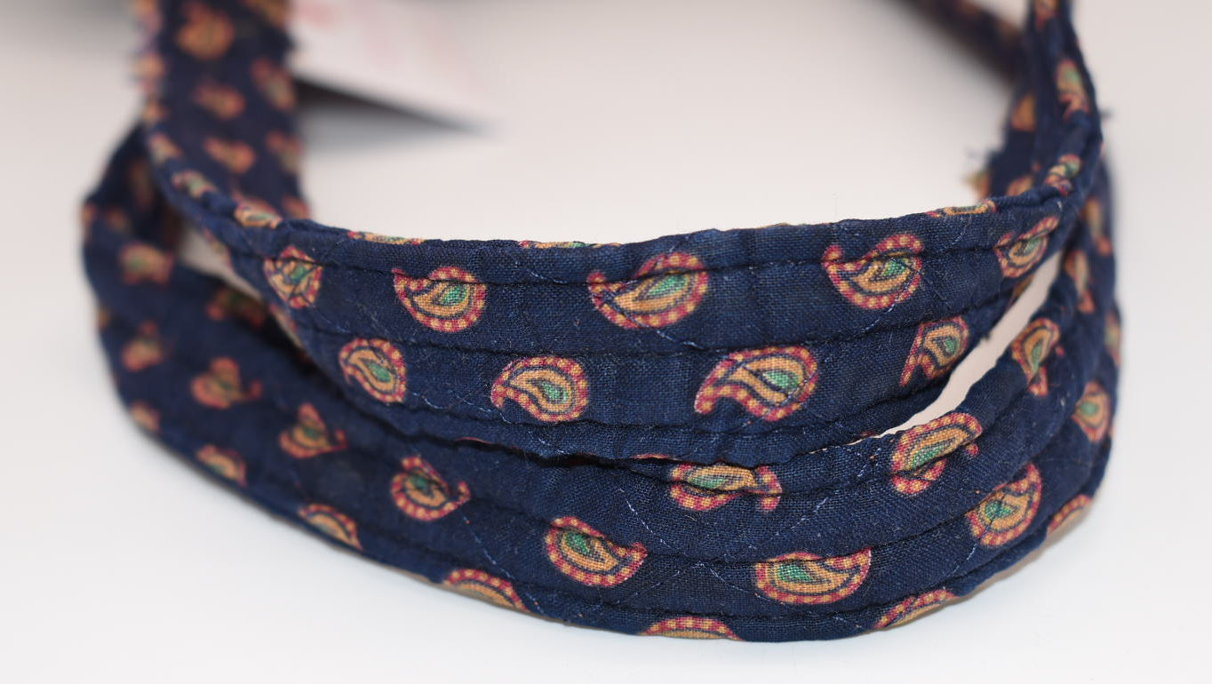 Vintage Vera Bradley Barrel Shoulder Bag in "Regency Blue 1987" Pattern