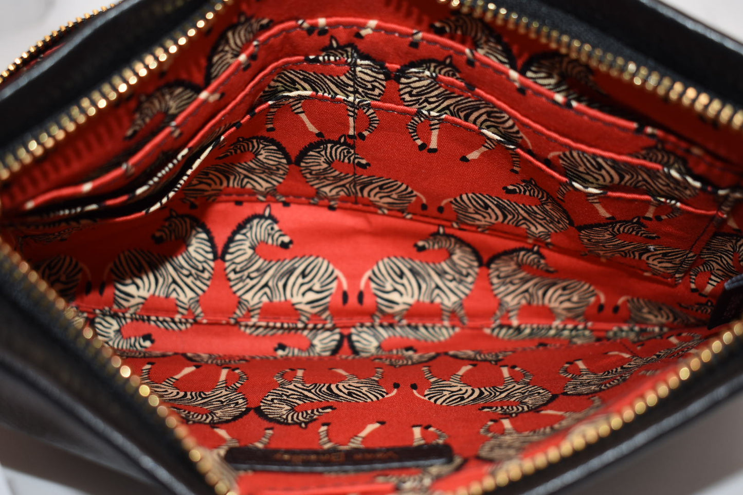 Vera Bradley Mia Leather Wristlet in "Uptown Stripes" Pattern