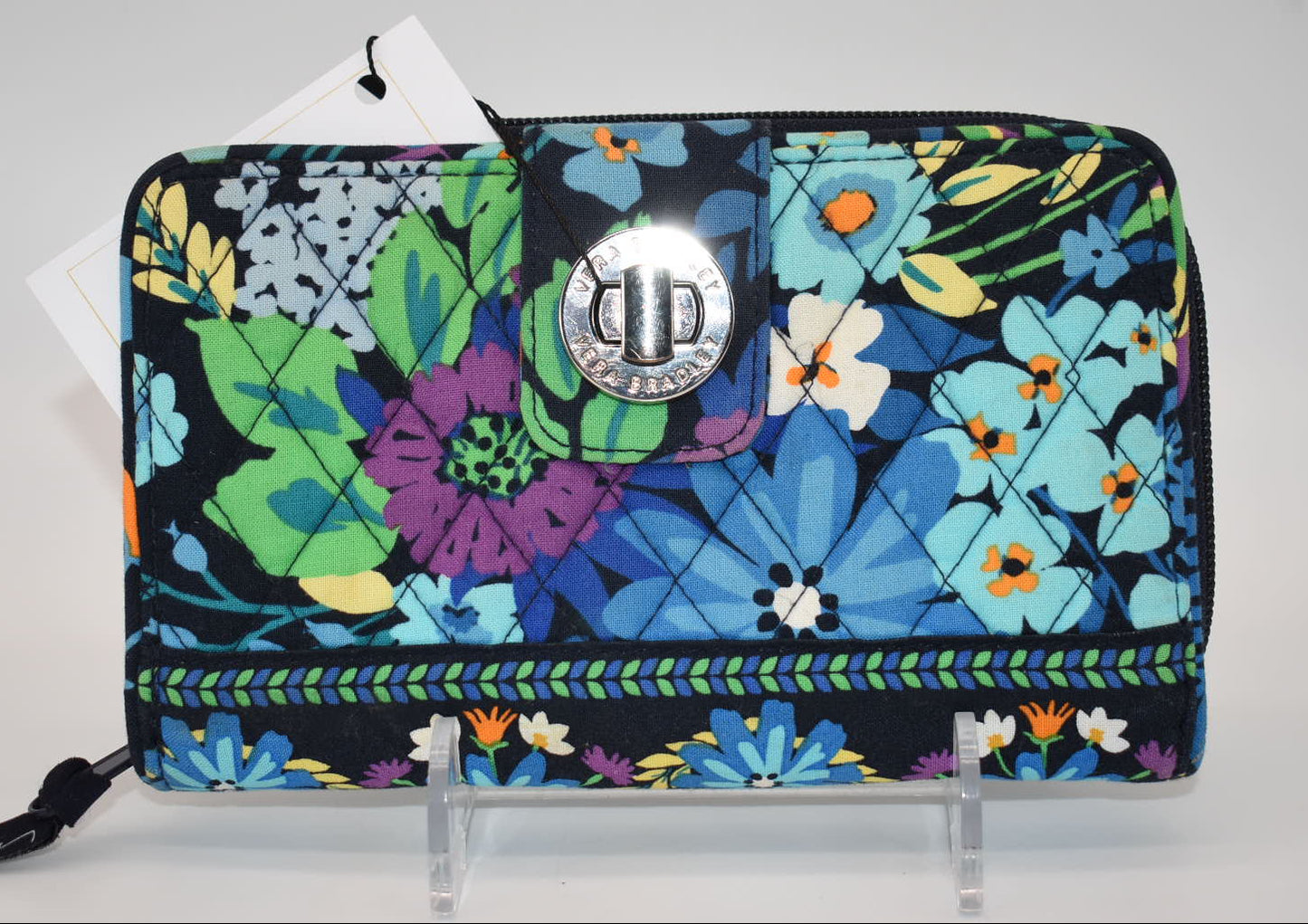 Vera Bradley Turnlock Wallet in "Midnight Blues" Pattern