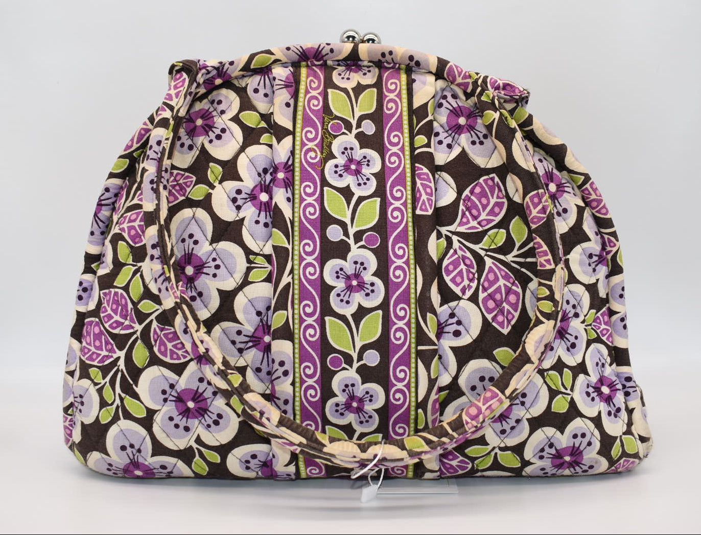 Vera Bradley Eloise Frame Satchel Bag in "Plum Petals" Pattern