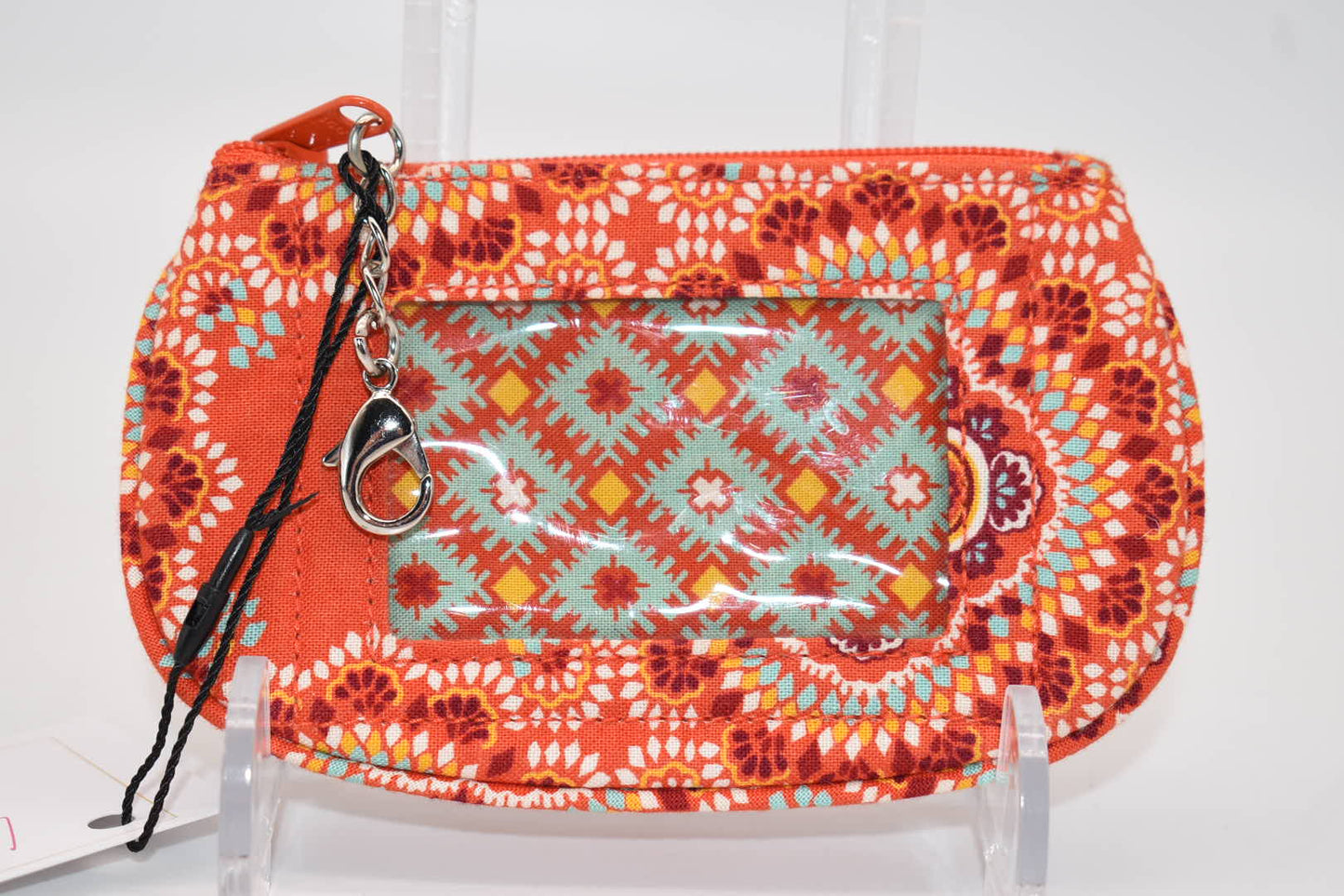 Vera Bradley Clip Zip ID Case in "Paprika" Pattern