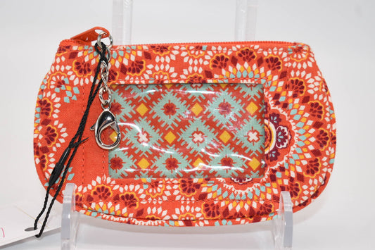 Vera Bradley Clip Zip ID Case in "Paprika" Pattern