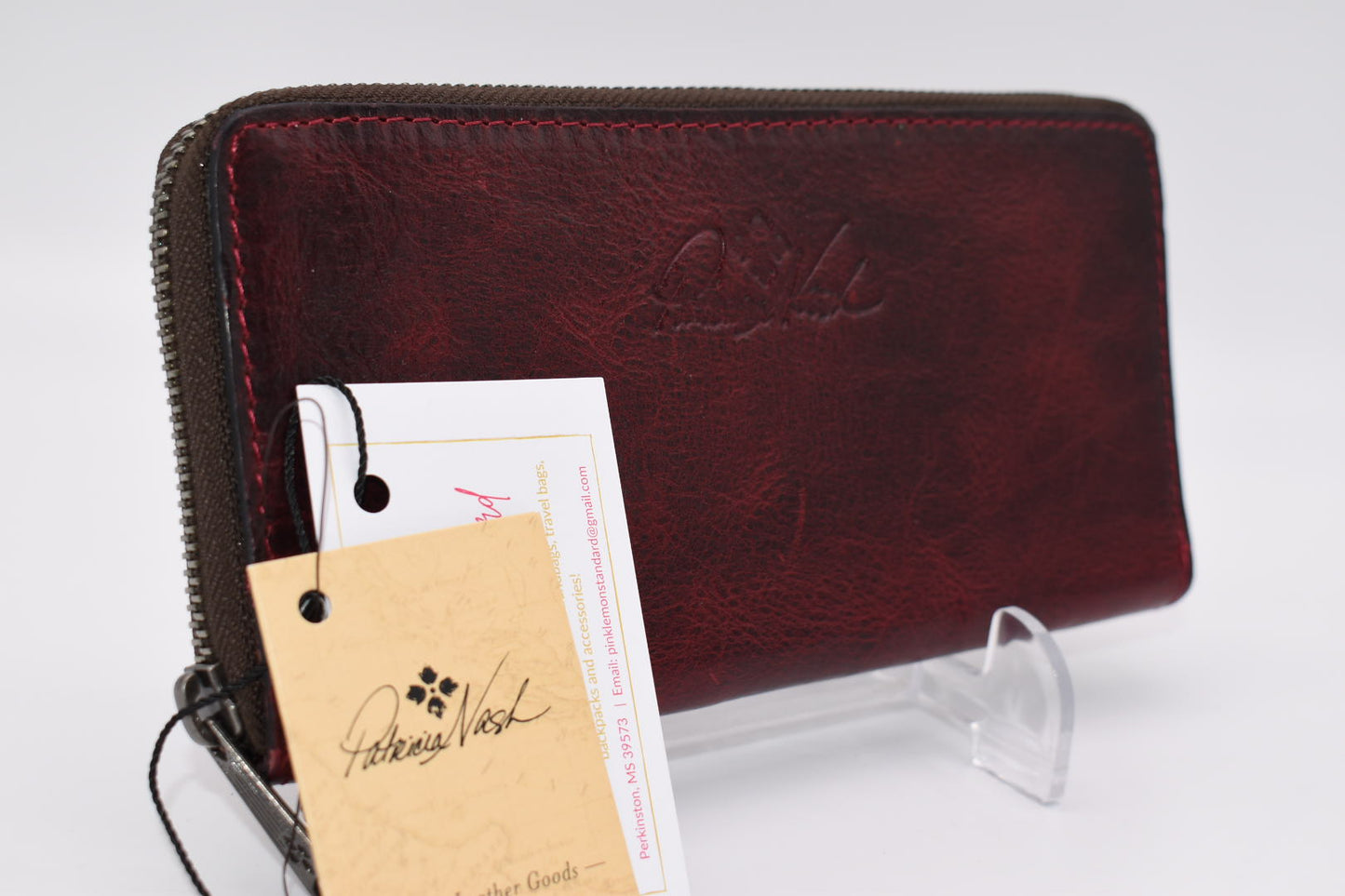 Patricia Nash Lauria Wallet in Distressed Leather Red