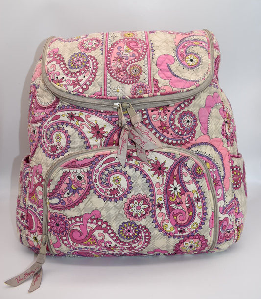 Vera Bradley Double Zip Backpack in "Paisley Meets Plaid" Pattern