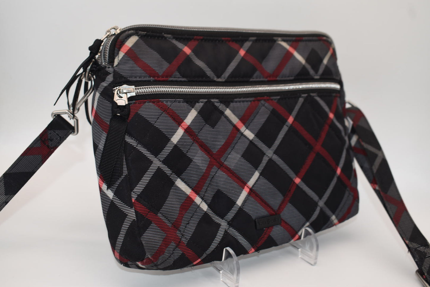 Vera Bradley Performance Twill Triple Compartment Crossbody Bag in "Paris Plaid" Pattern