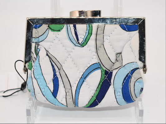 Vera Bradley Kisslock Coin Purse in "Mediterranean White" Pattern