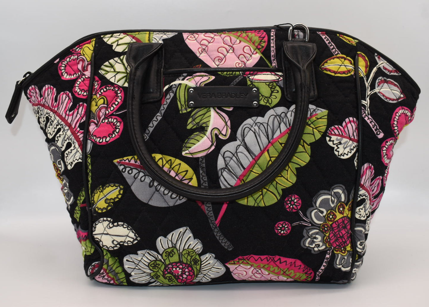 Vera Bradley Trimmed Satchel Bag in "Moon Blooms" Pattern
