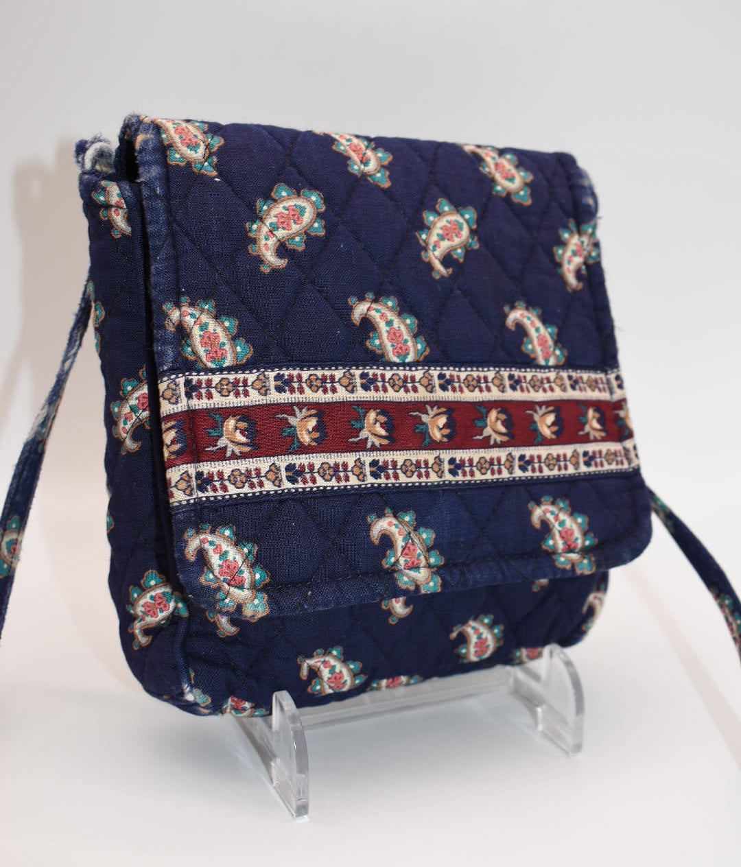 Vintage Vera Bradley Small Crossbody Bag in "Navy -1991" Pattern