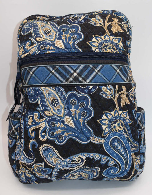 Vera Bradley Small Backpack in "Windsor Navy" Pattern