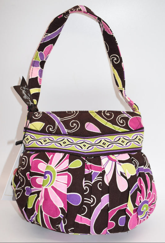 Vera Bradley Hannah Small Pleated Bag in "Purple Punch" Pattern