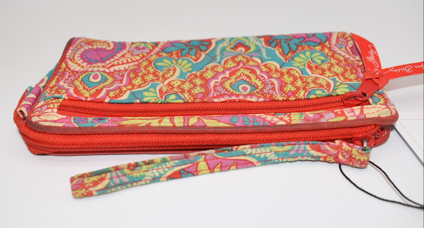 Vera Bradley Front Zip Wristlet in "Paisley in Paradise" Pattern