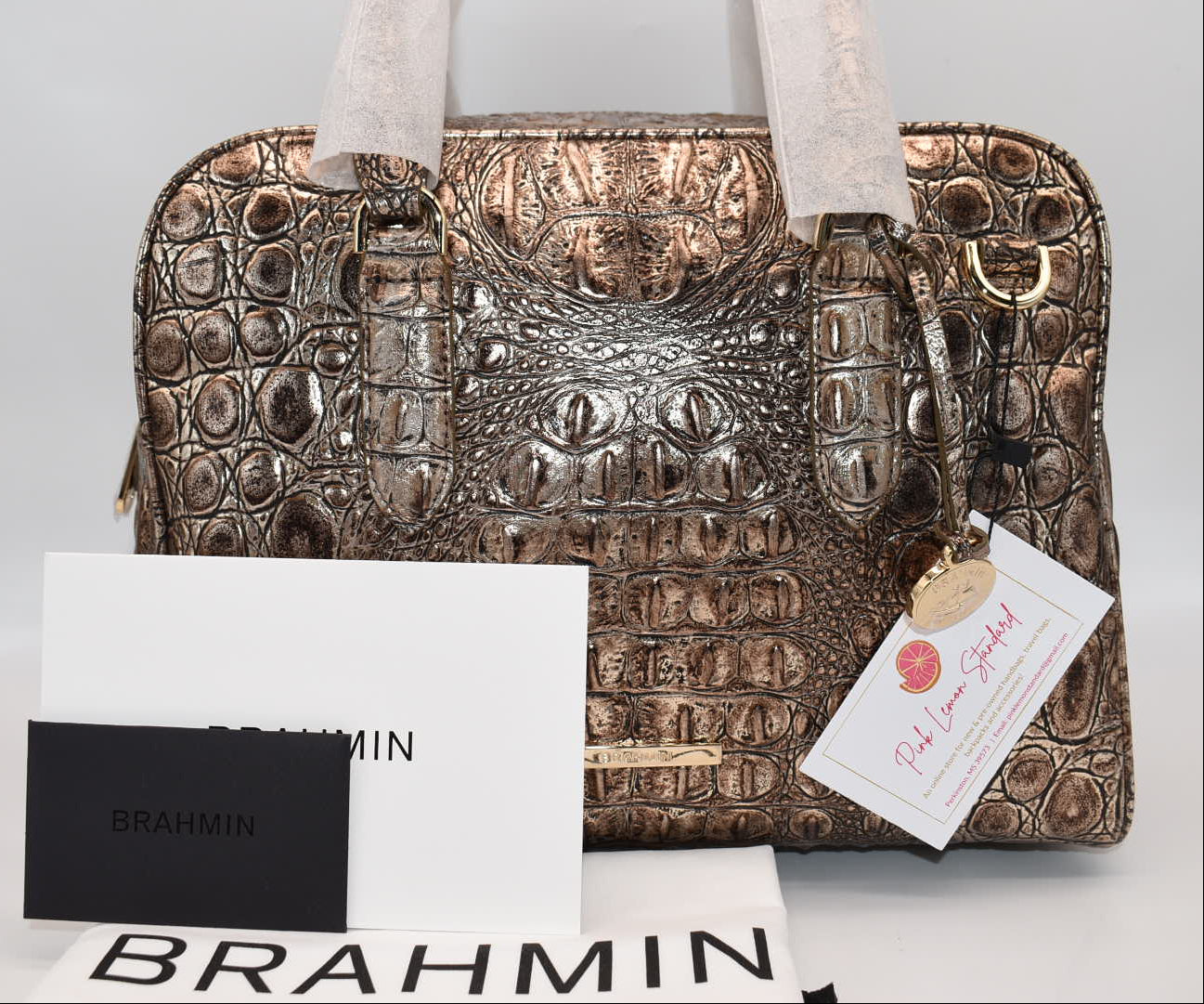 Brahmin Marissa Satchel Bag in Bronze Nebula