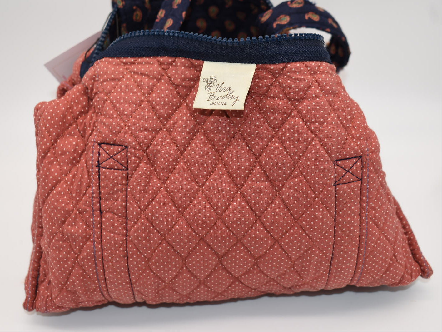 Vintage Vera Bradley Barrel Shoulder Bag in "Regency Blue 1987" Pattern