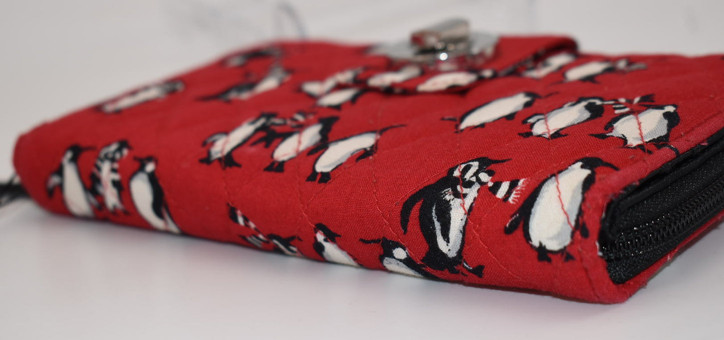 Vera Bradley Turnlock Wallet in "Playful Penguins" Pattern