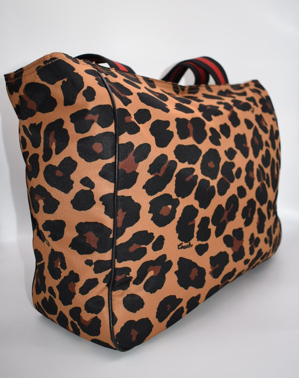 Coach Court Tote Bag With Leopard Print