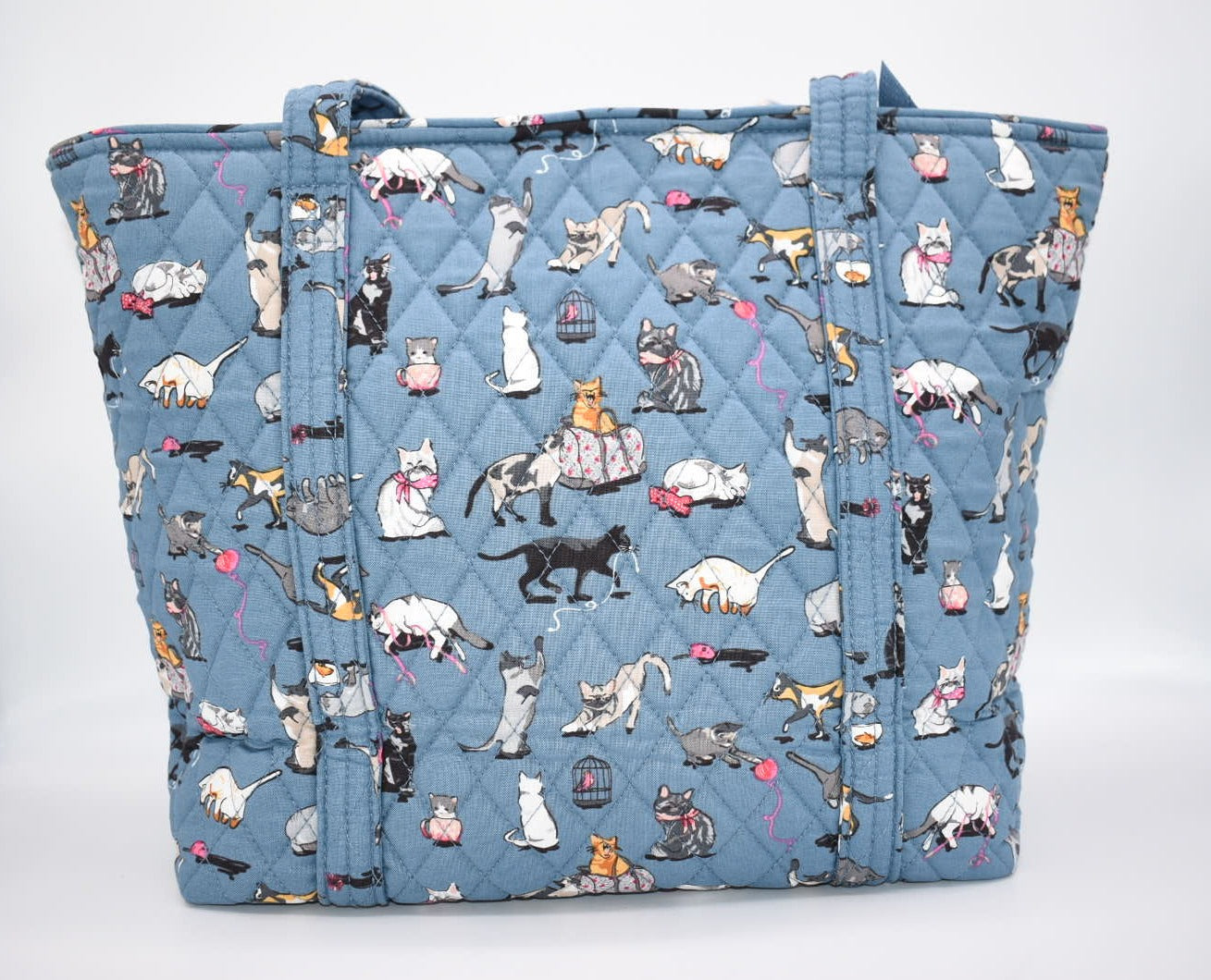 Vera Bradley Small Vera Tote Bag in "Cat's Meow" Pattern