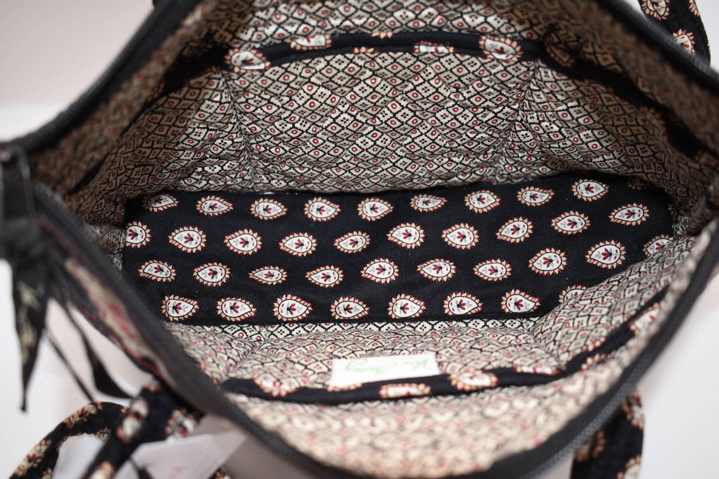 Vera Bradley Little Betsy Shoulder Bag in "Classic Black" Pattern