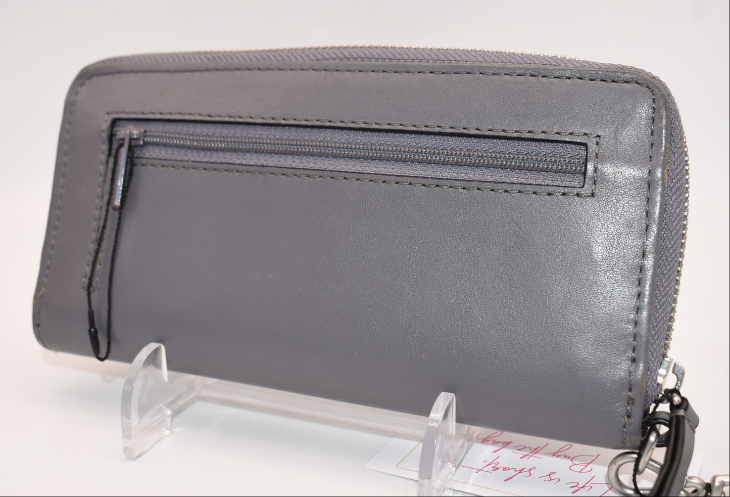 Vera Bradley Leather Carryall RFID Accordion Wristlet in "Storm Cloud"