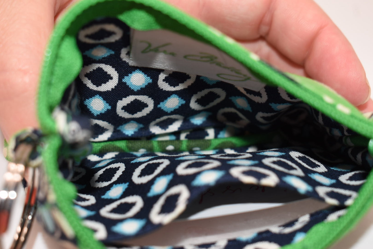 Vera Bradley Zip ID Case in "Cupcakes Green" Pattern