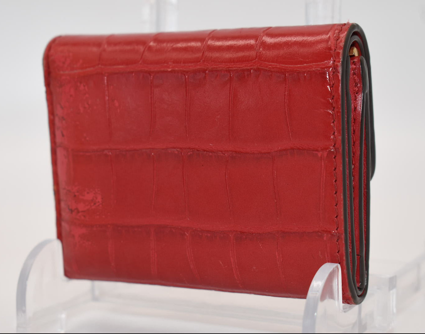 Tory Burch Eleanor Embossed Compact Wallet in Redstone
