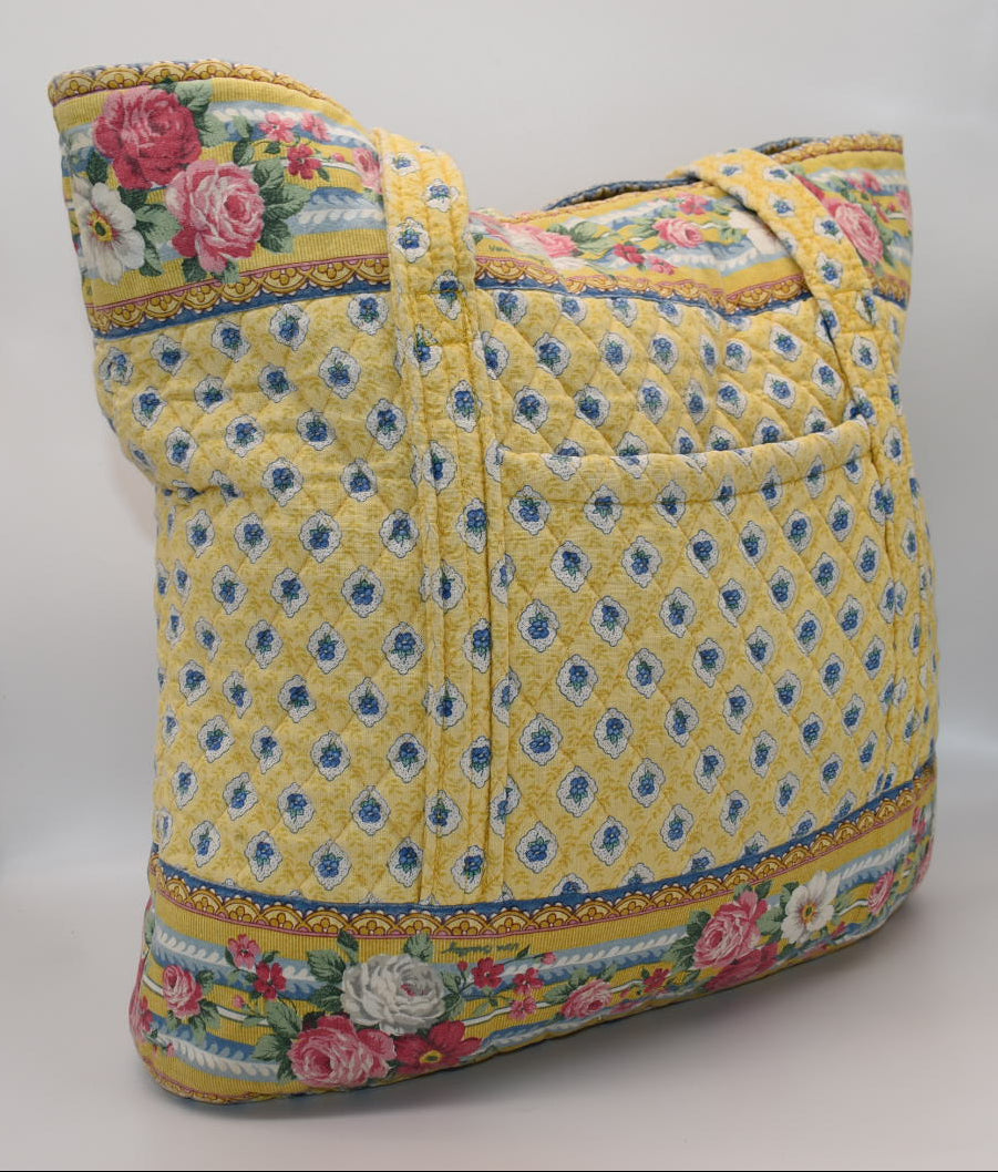 Vintage Vera Bradley Large Vera Tote Bag in "Elizabeth-1997" Pattern