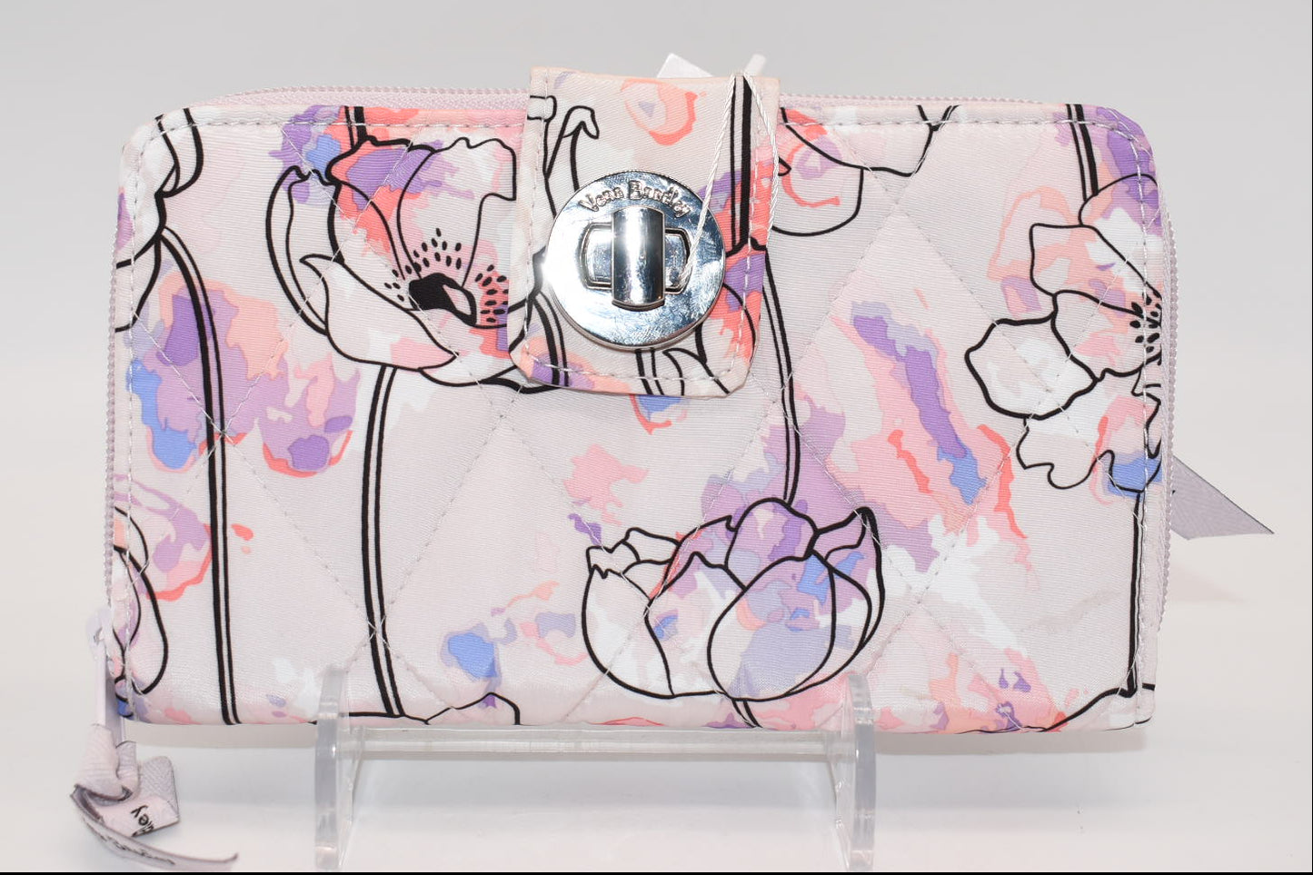 Vera Bradley Ultralight RFID Turnlock Wallet in "Anemone Watercolor" Pattern