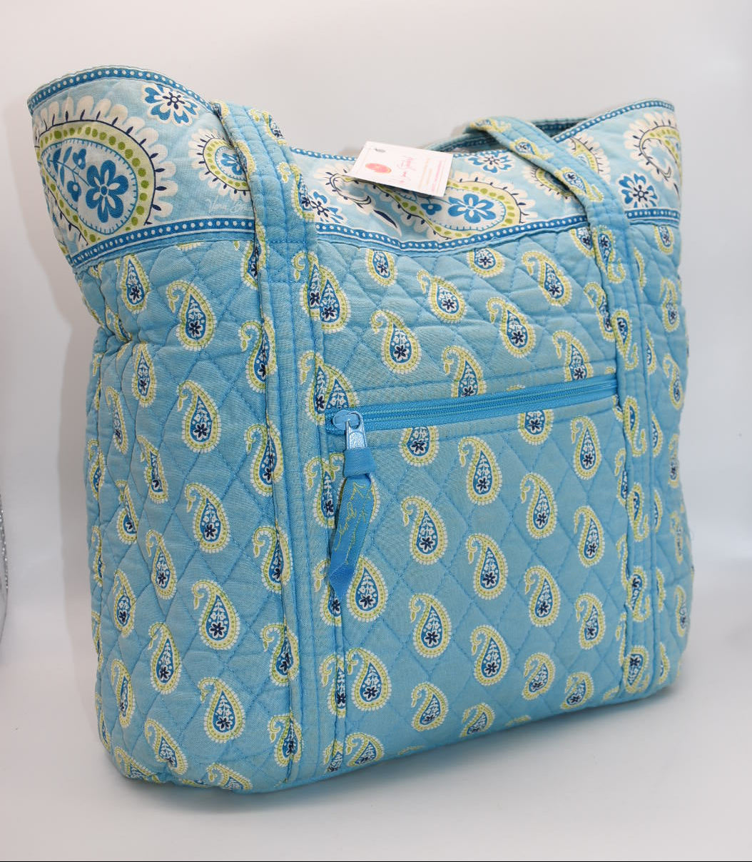 Vera Bradley Large Vera Tote Bag in "Bermuda Blue" Pattern