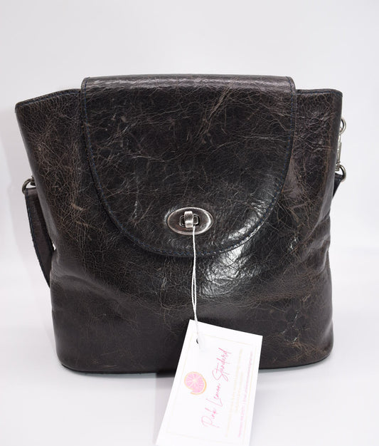 Patricia Nash Bellissimi Convertible Backpack in Distressed Glaze Black