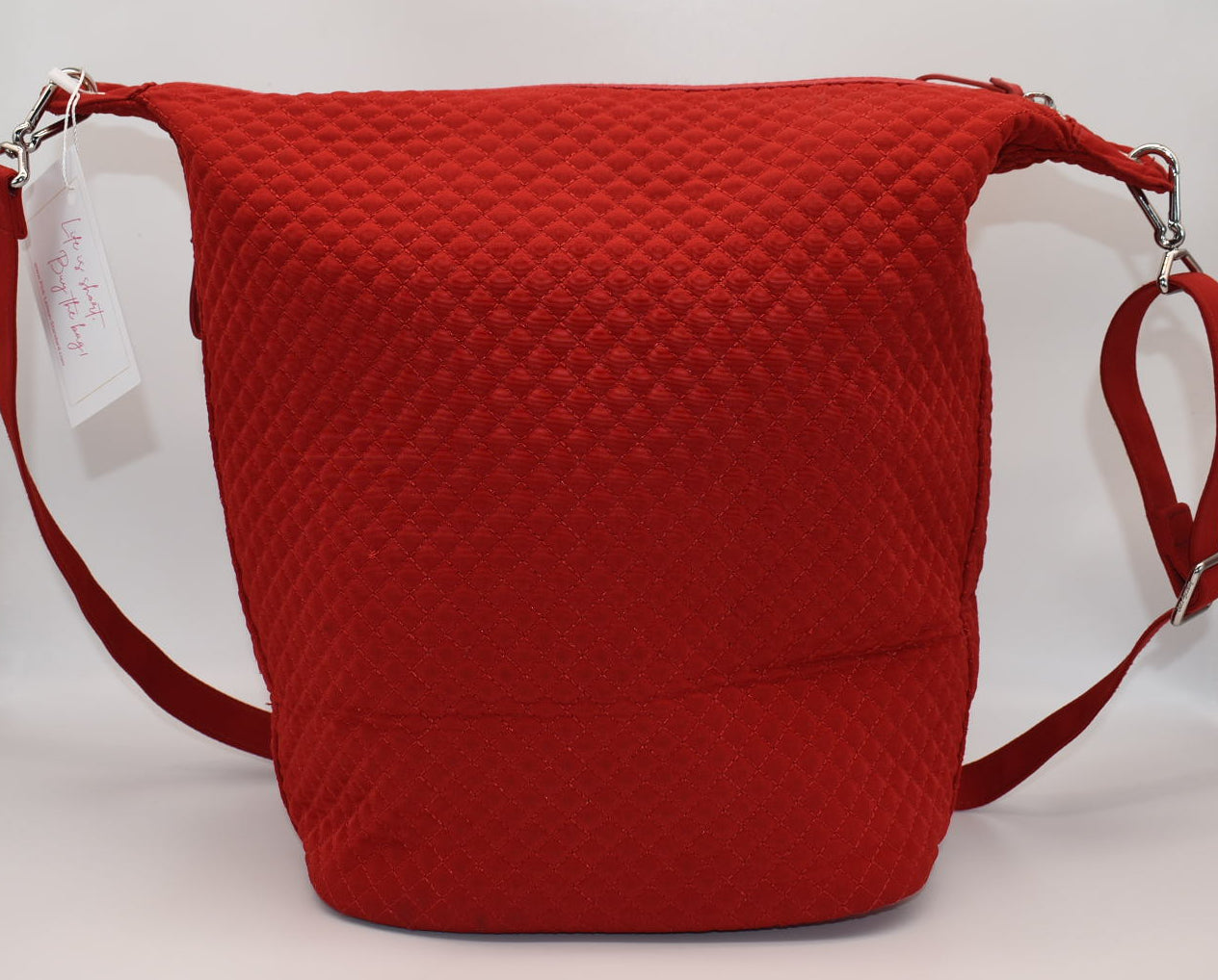 Vera Bradley Carson Microfiber Shoulder Hobo Bag in "Cardinal Red"