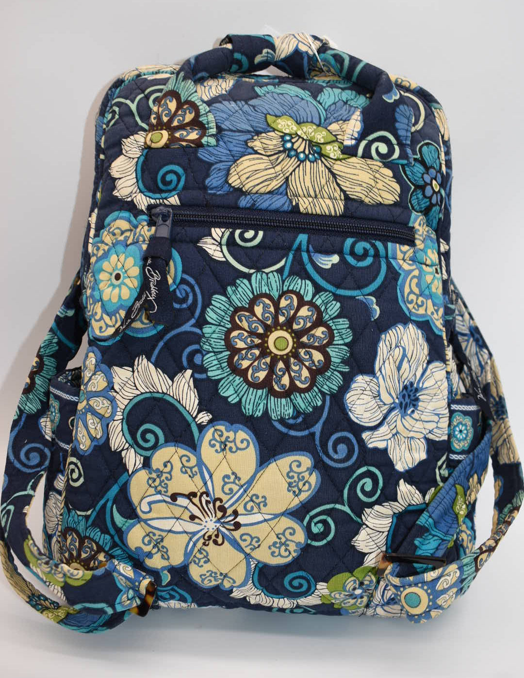 Vera Bradley Small Quilted Cotton Backpack in "Mod Floral- Blue" Pattern