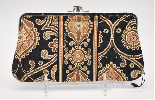 Vera Bradley Double Kisslock Wallet in "Caffe Latte" Pattern