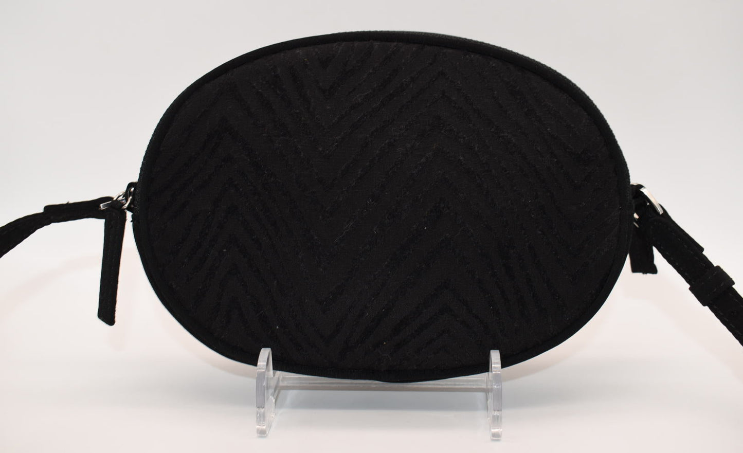 Vera Bradley Oval Crossbody Bag in Classic Black & Zebra Flock