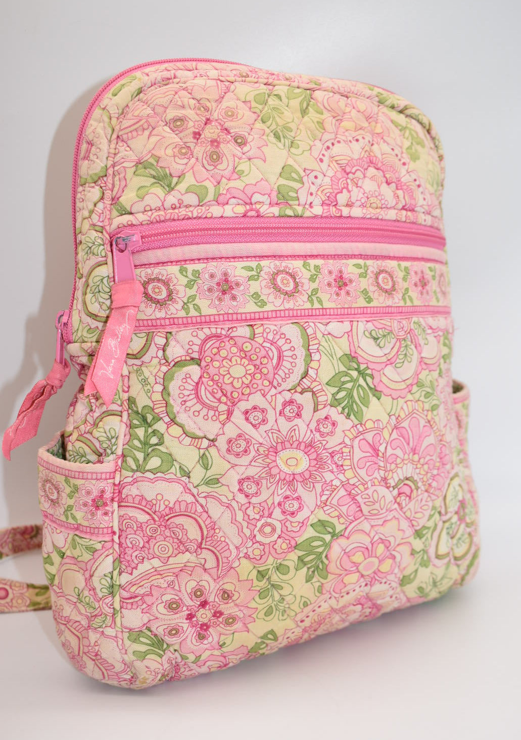 Vera Bradley Small Quilted Cotton Backpack in "Petal Pink" Pattern