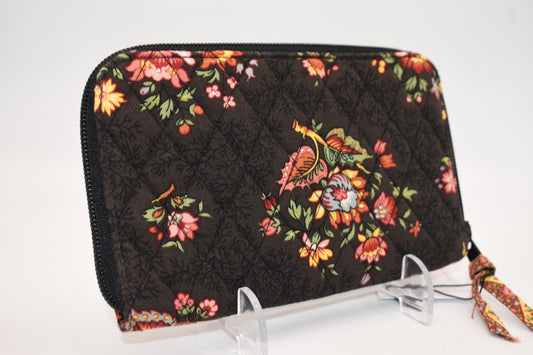 Vera Bradley Zip Around Wallet in "Chocolate" Pattern