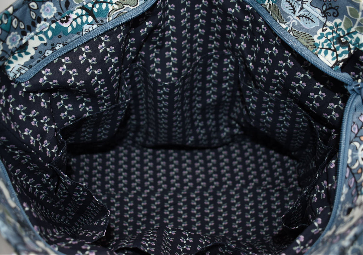 Vera Bradley Large Vera Tote Bag in "Enchantment Blue" Pattern