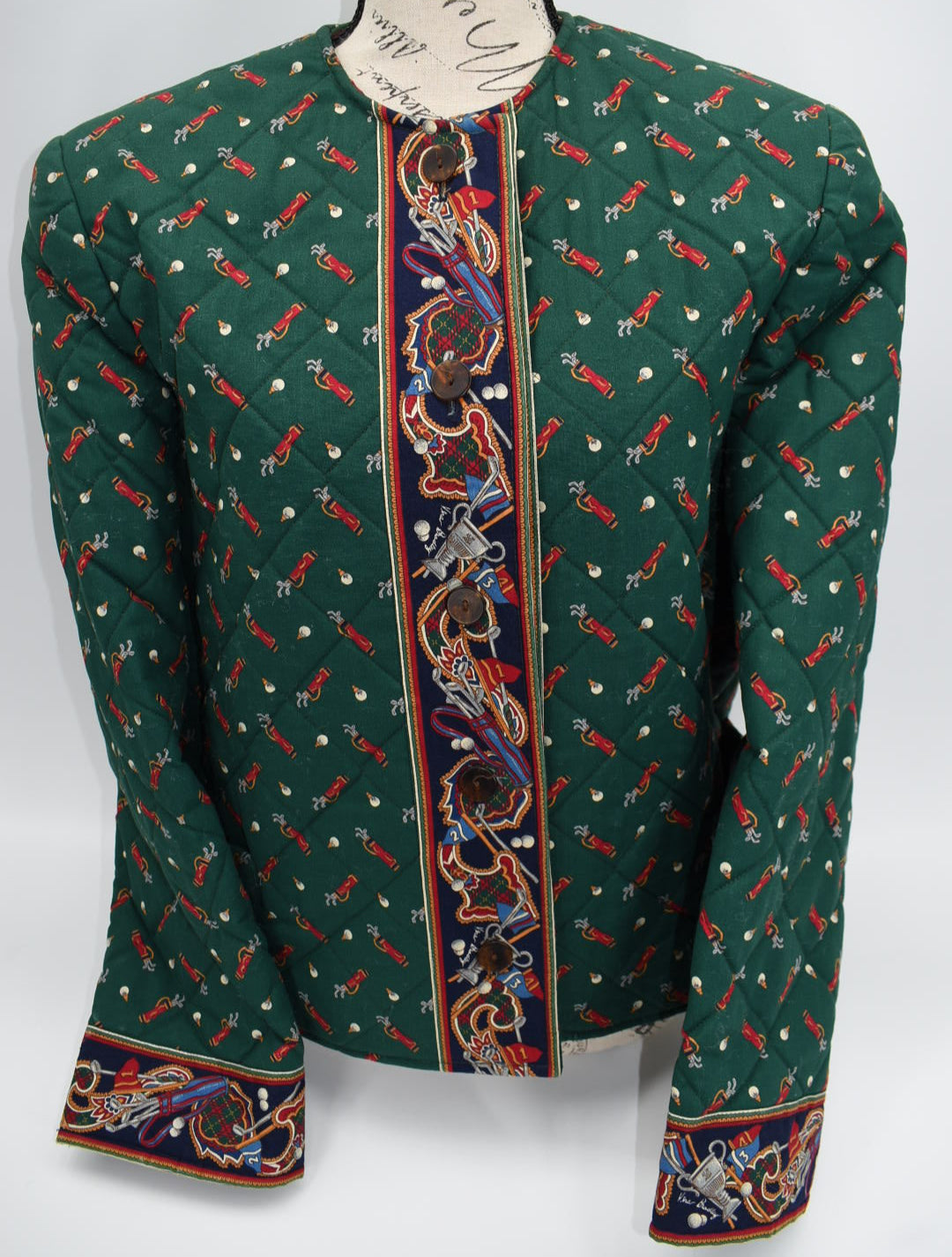 Vintage Vera Bradley Quilted Medium Jacket in "Golf Green-1995" Pattern