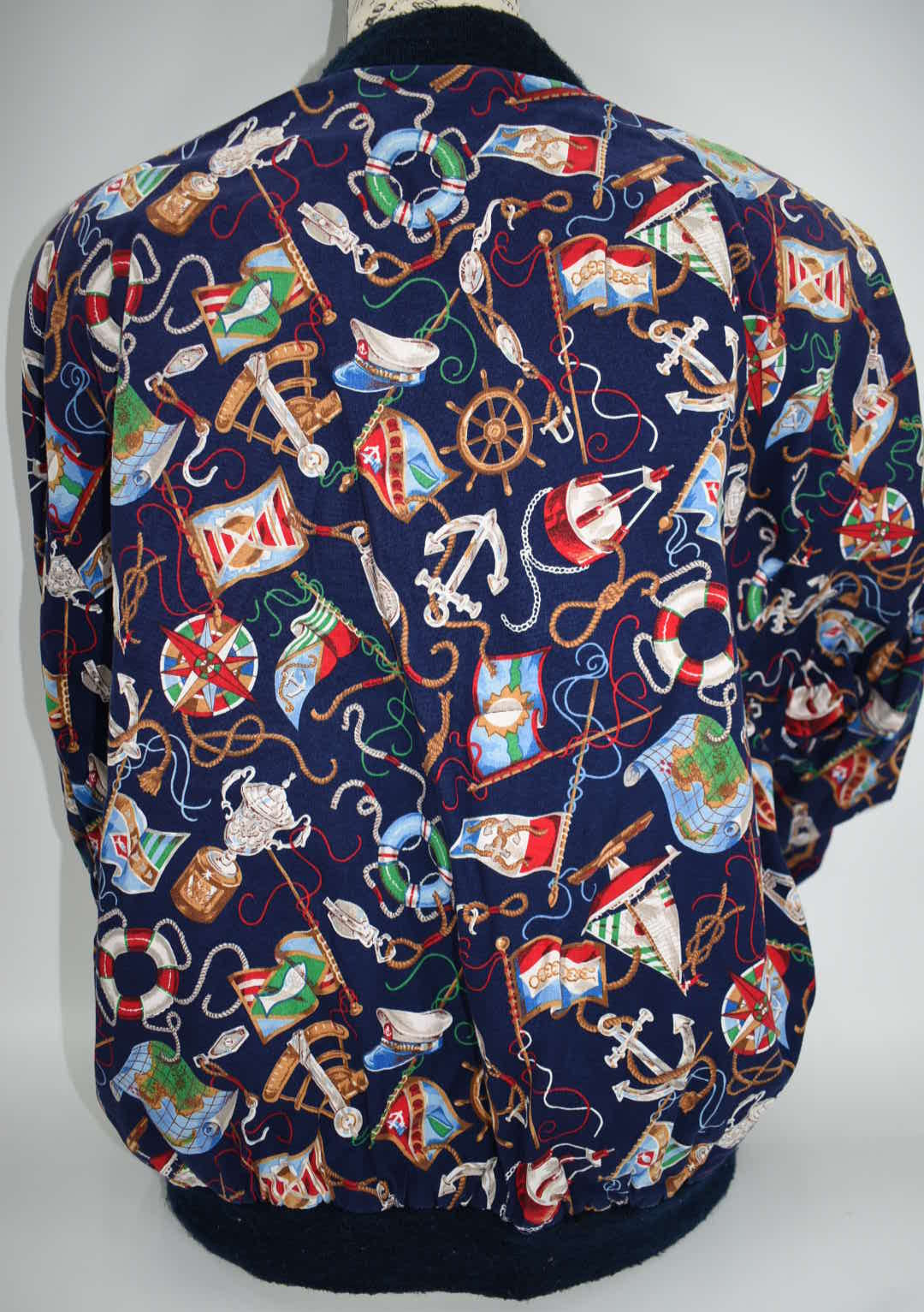 Vintage Vera Bradley Medium Reversible Zip Sports Jacket in "Regatta - 1994" Pattern