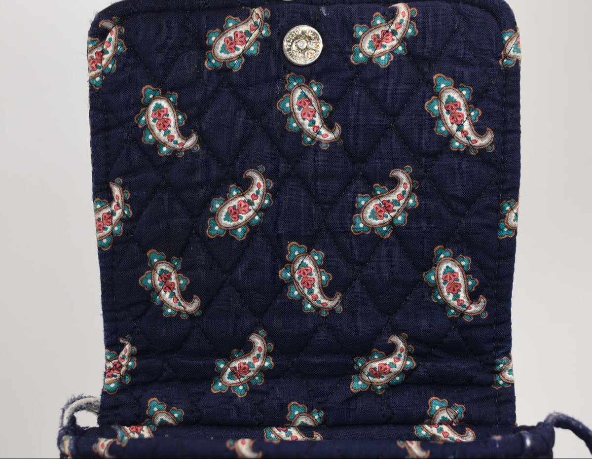 Vintage Vera Bradley Small Crossbody Bag in "Navy -1991" Pattern