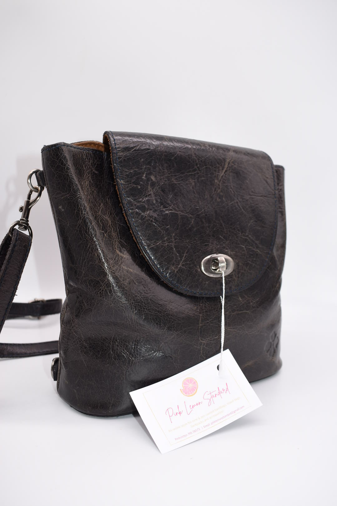 Patricia Nash Bellissimi Convertible Backpack in Distressed Glaze Black