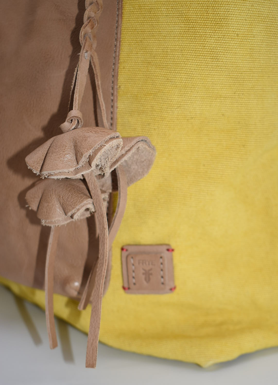 Frye Dani Canvas & Leather Tote Bag in Yellow