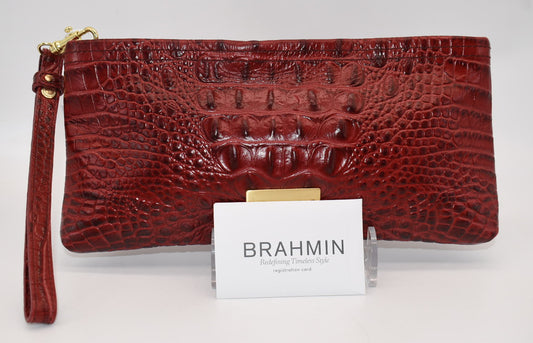 Brahmin Florance Clutch Wristlet in Cranberry Melbourne