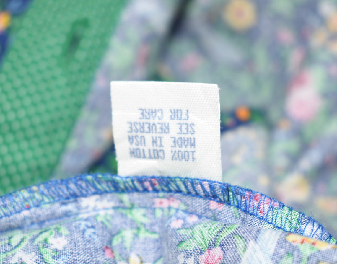 Vintage Vera Bradley Large Button-Up Long Sleeve Shirt in "Bluebird - 1998" Pattern