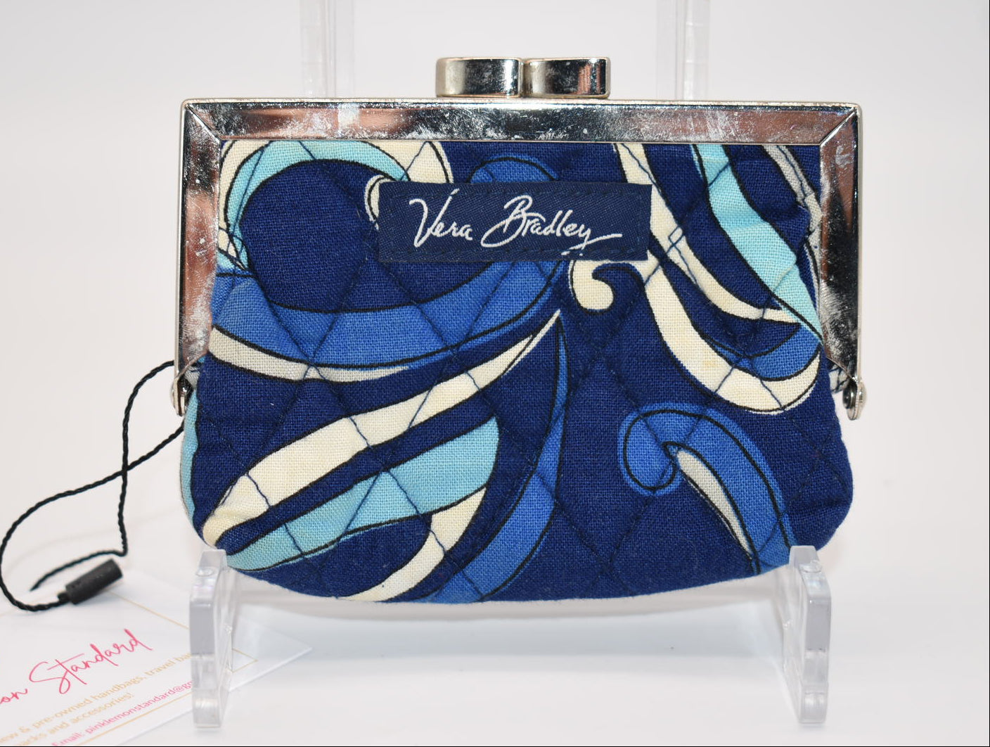 Vera Bradley Kisslock Coin Purse in "Mediterranean Blue" Pattern